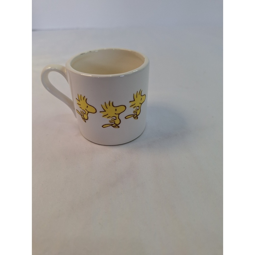 Vintage Peanuts Snoopy Woodstock Mini Mug Ceramic Cup 1958 1965 United Feature